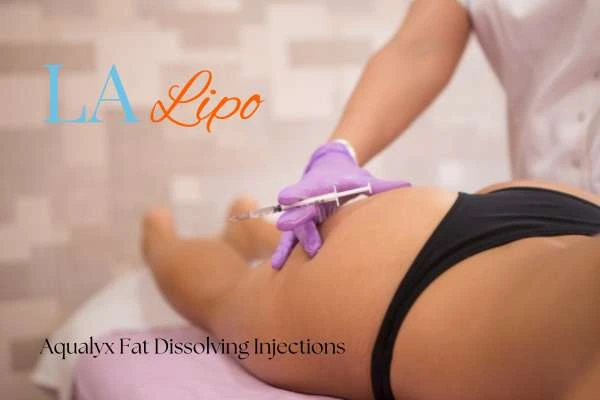 Woman having fat dissolving injections Solihull on thighs