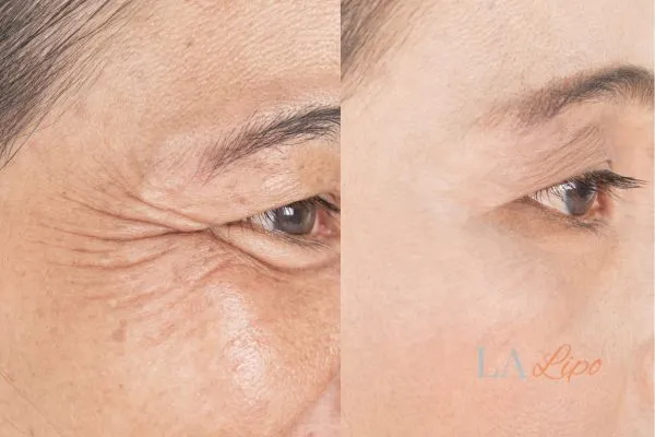 Before and after results of woman - HI-fu wrinkles reduction treatment Solihull