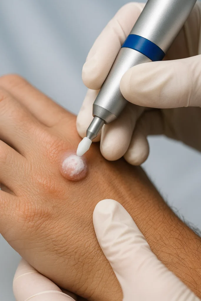 example of wart removal Solihull using cryopen