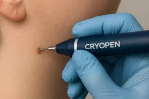 Person receiving skin tag removal Solihull